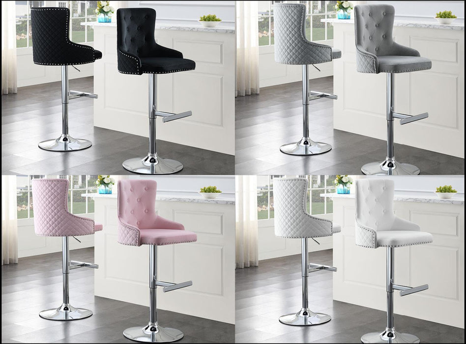 Amelia PINK VELVET BAR STOOL - ST115-PNK