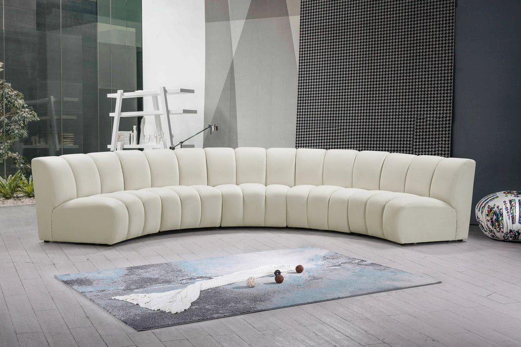 Infinity Cream Velvet 5pc. Modular Sectional