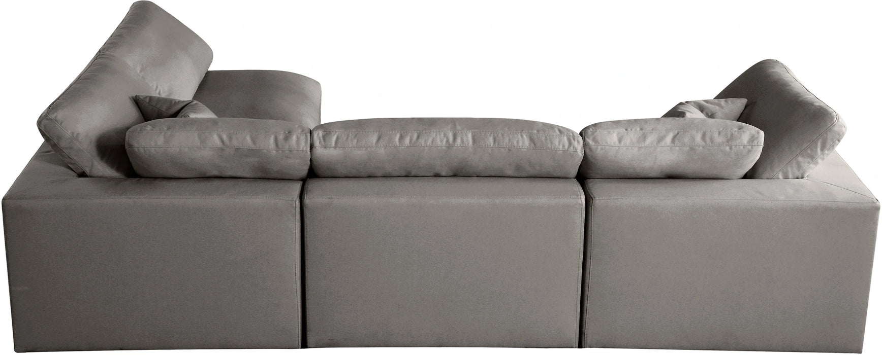 Plush Grey Velvet Standard Cloud Modular Sectional