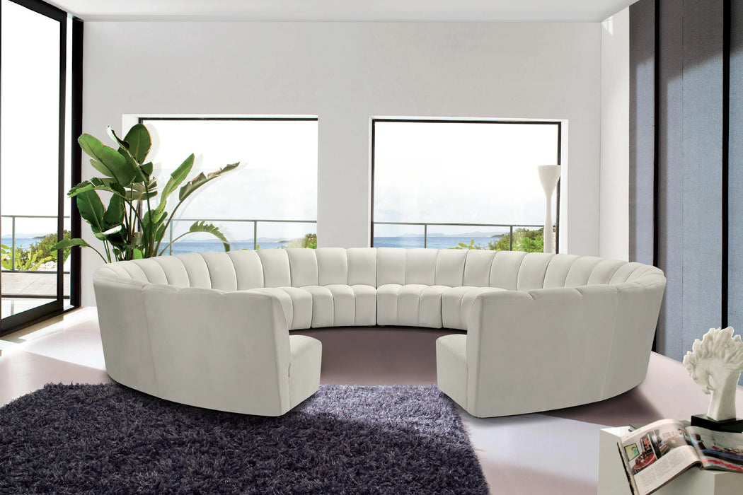 Infinity Cream Velvet 12pc. Modular Sectional
