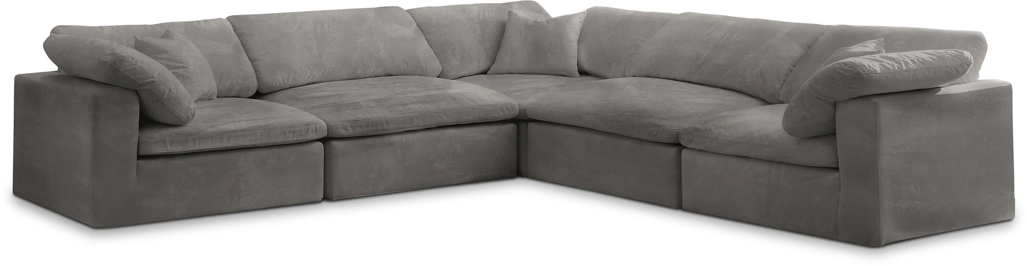 Cozy Grey Velvet Cloud Modular Sectional