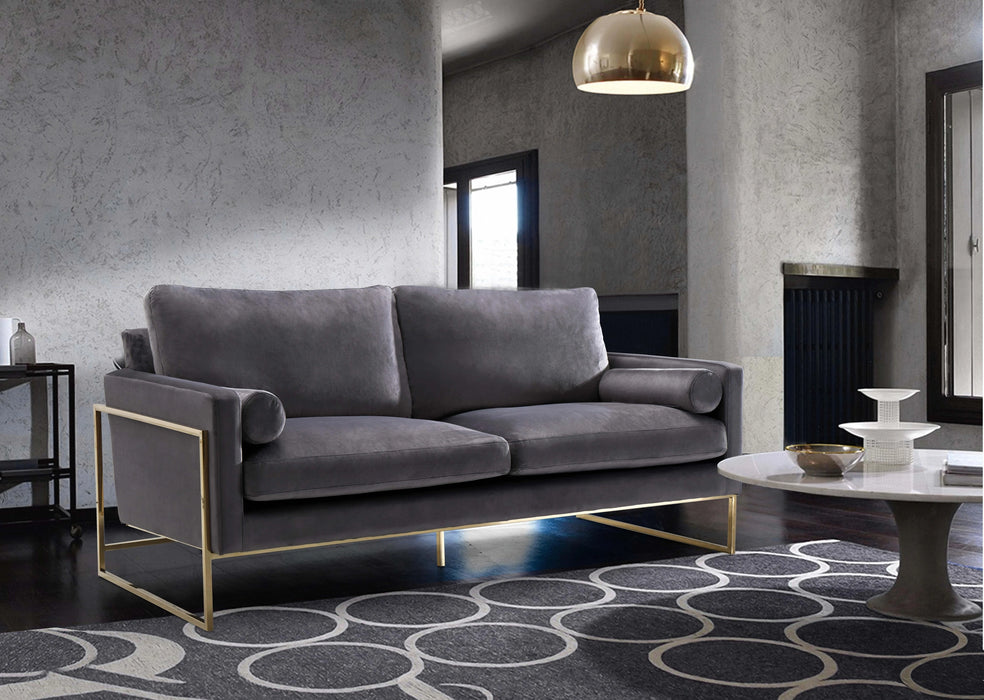 Mila Grey Velvet Sofa