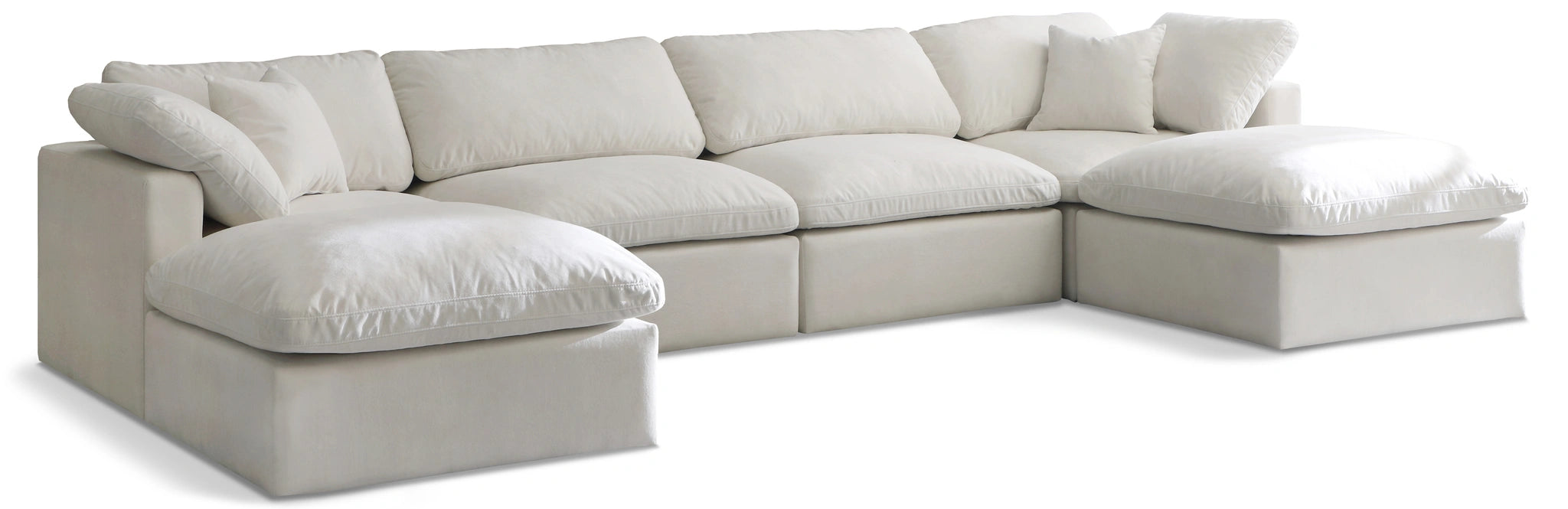 Plush Cream Velvet Standard Cloud Modular Sectional