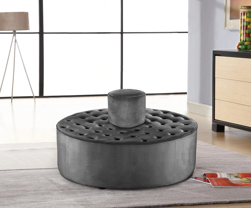 Banquet Grey Velvet Ottoman/Bench