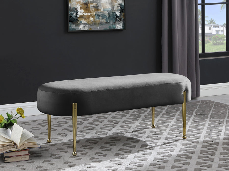 Gia Grey Velvet Bench