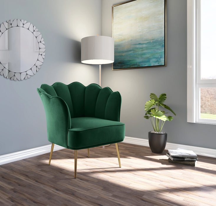 Jester Green Velvet Accent Chair