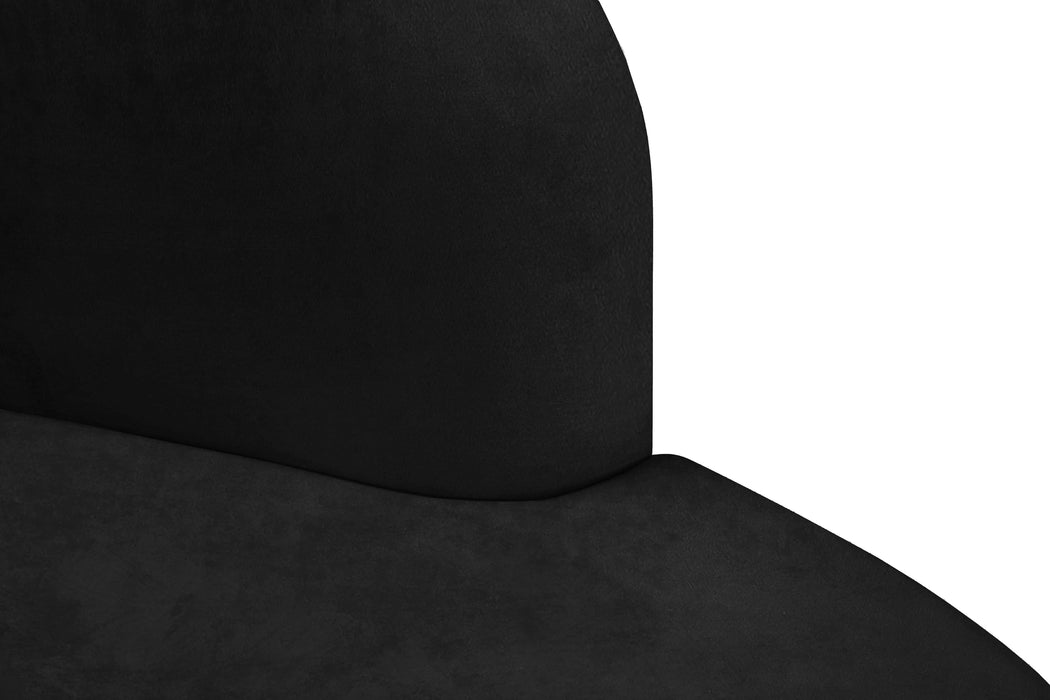 Mitzy Black Velvet Loveseat