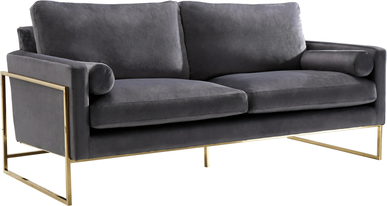 Mila Grey Velvet Sofa