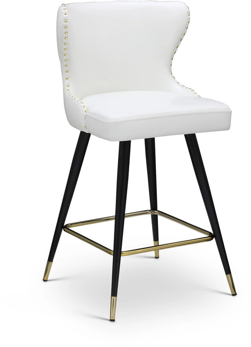 Hendrix White Faux Leather Counter/Bar Stool