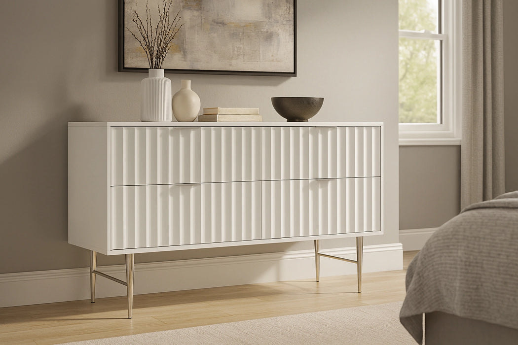 Modernist White Gloss Dresser