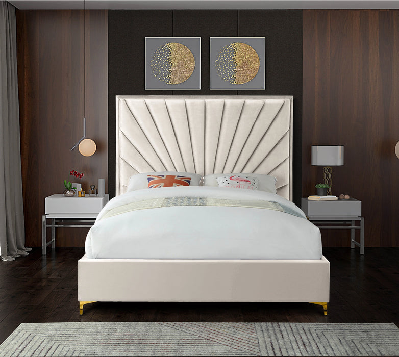 Eclipse Cream Velvet Full Bed
