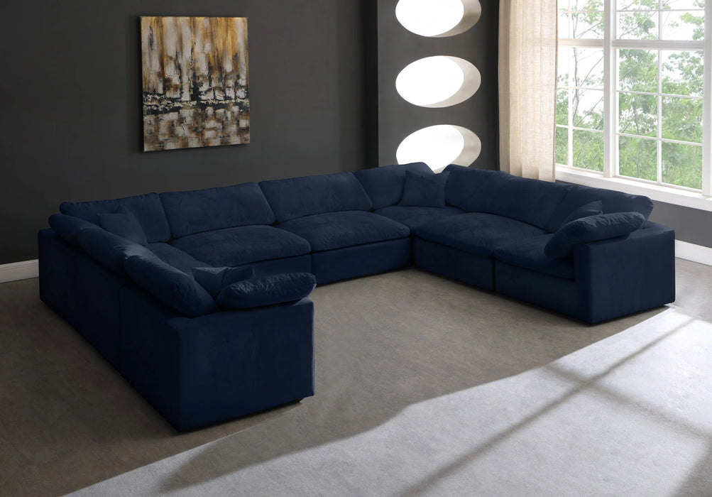 Cozy Navy Velvet Cloud Modular Sectional