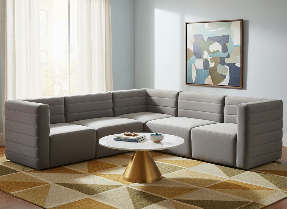 Quincy Grey Velvet Modular Sectional