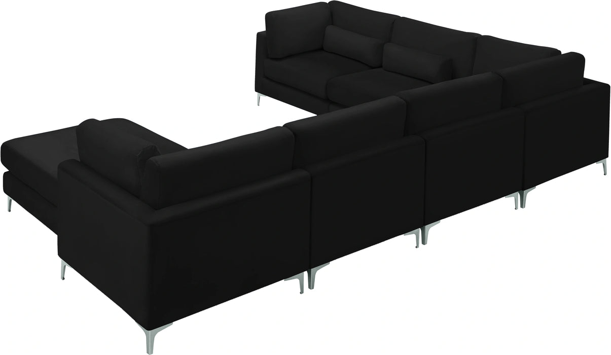Julia Black Velvet Modular Sectional (7 Boxes)