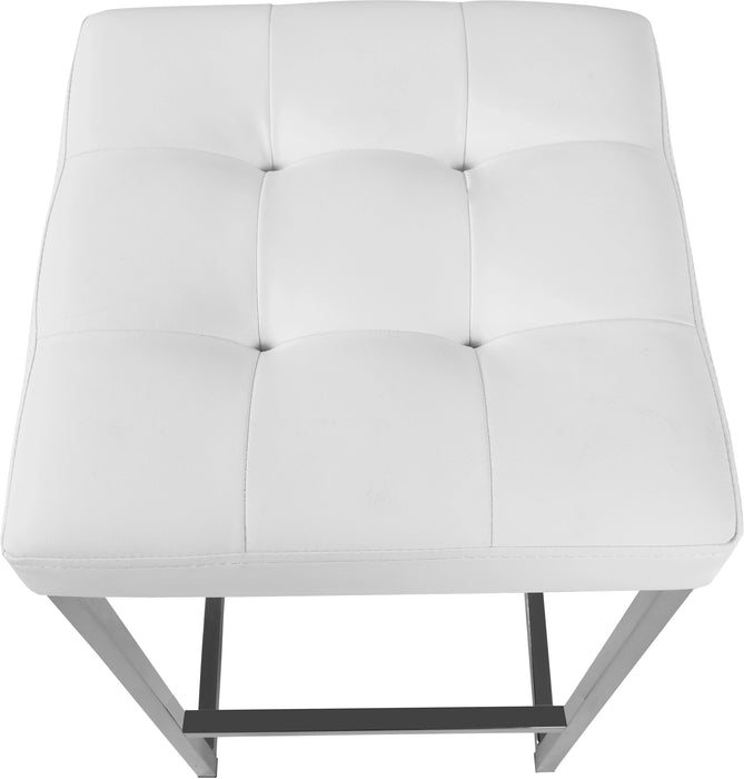 Nicola White Faux Leather Stool