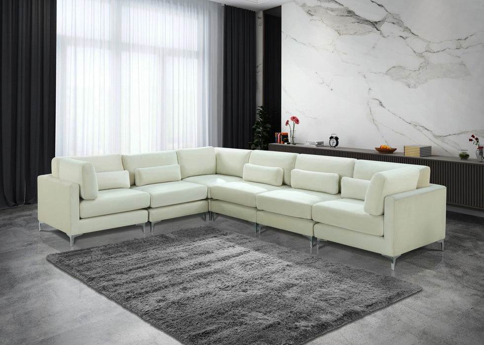 Julia Cream Velvet Modular Sectional (6 Boxes)