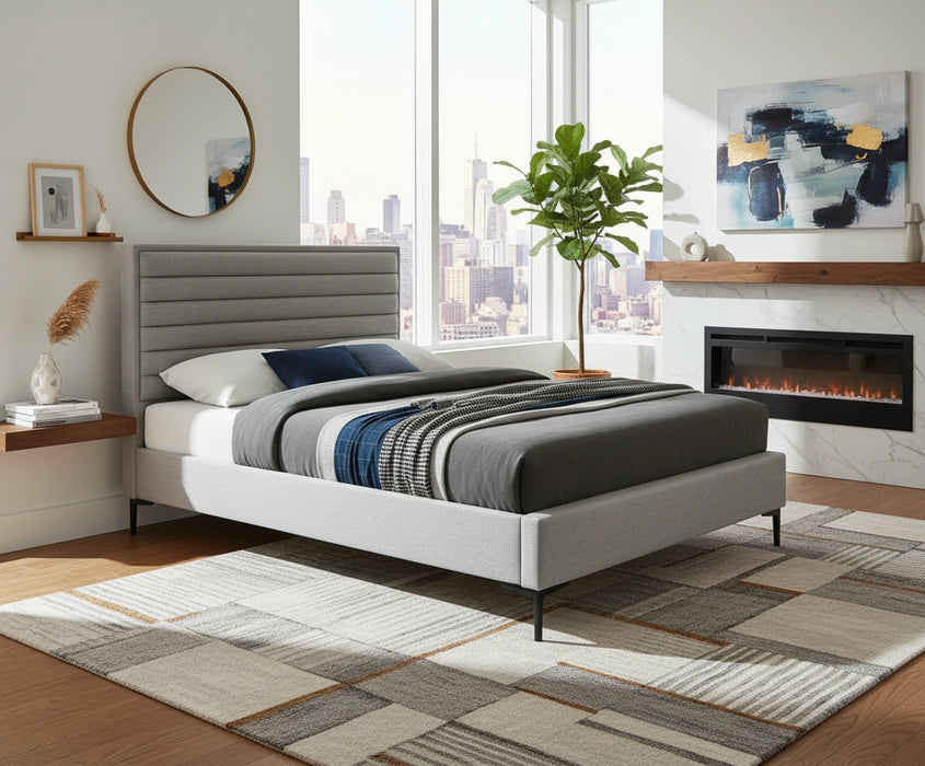 Hunter Grey Linen King Bed