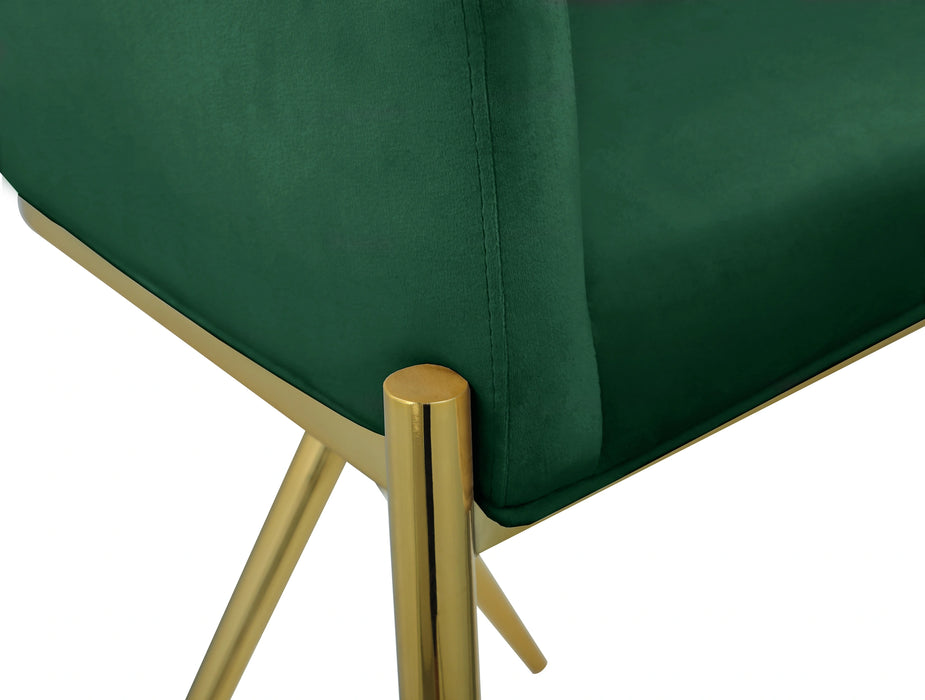 Xavier Green Velvet Counter Stool