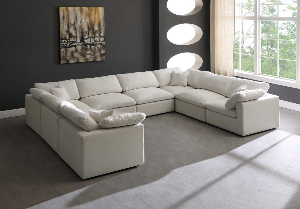 Plush Cream Velvet Standard Cloud Modular Sectional