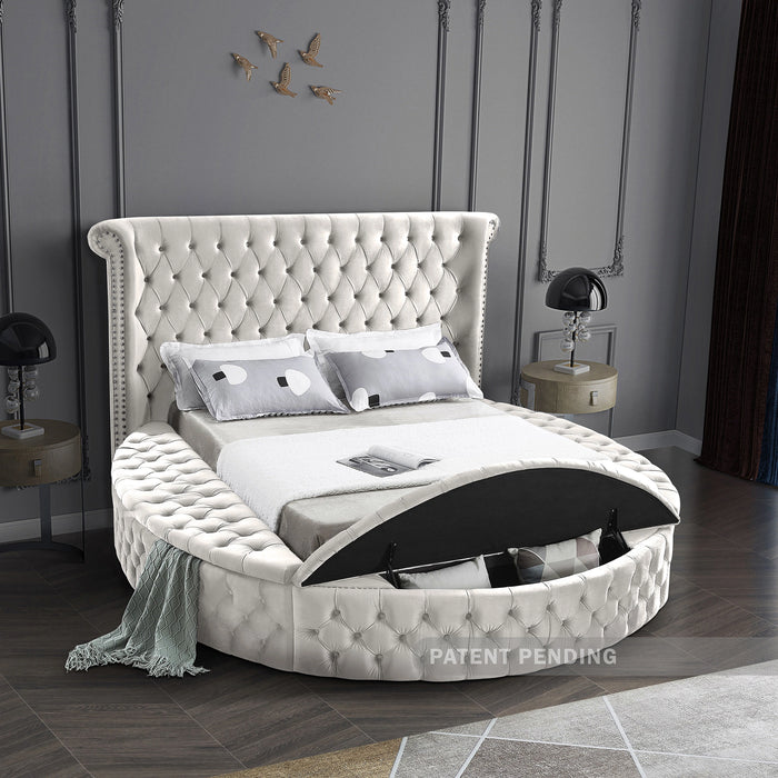 Luxus Cream Velvet Full Bed (3 Boxes)