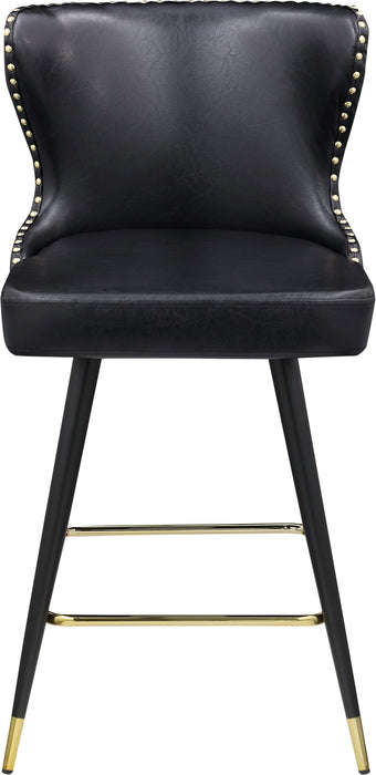Hendrix Black Faux Leather Counter/Bar Stool