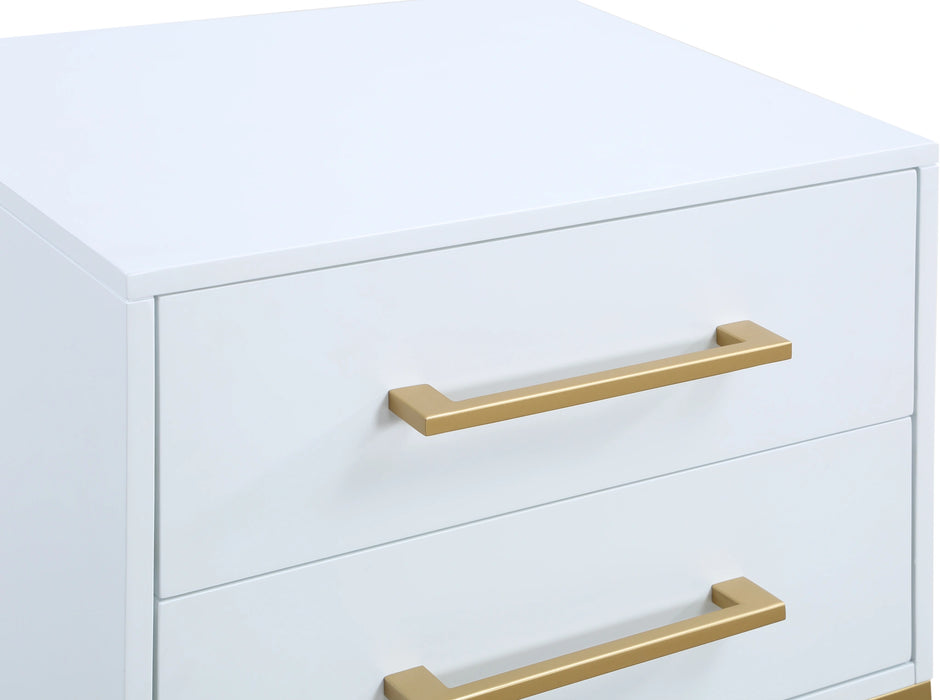 Maxine White / Gold Night Stand