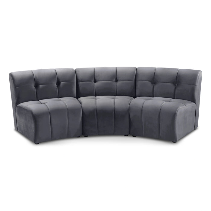 Limitless Grey Velvet 3pc. Modular Sectional