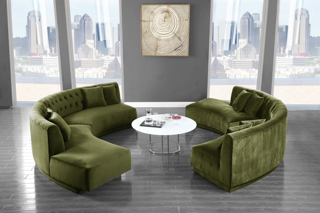 Kenzi Olive Velvet 2pc. Sectional