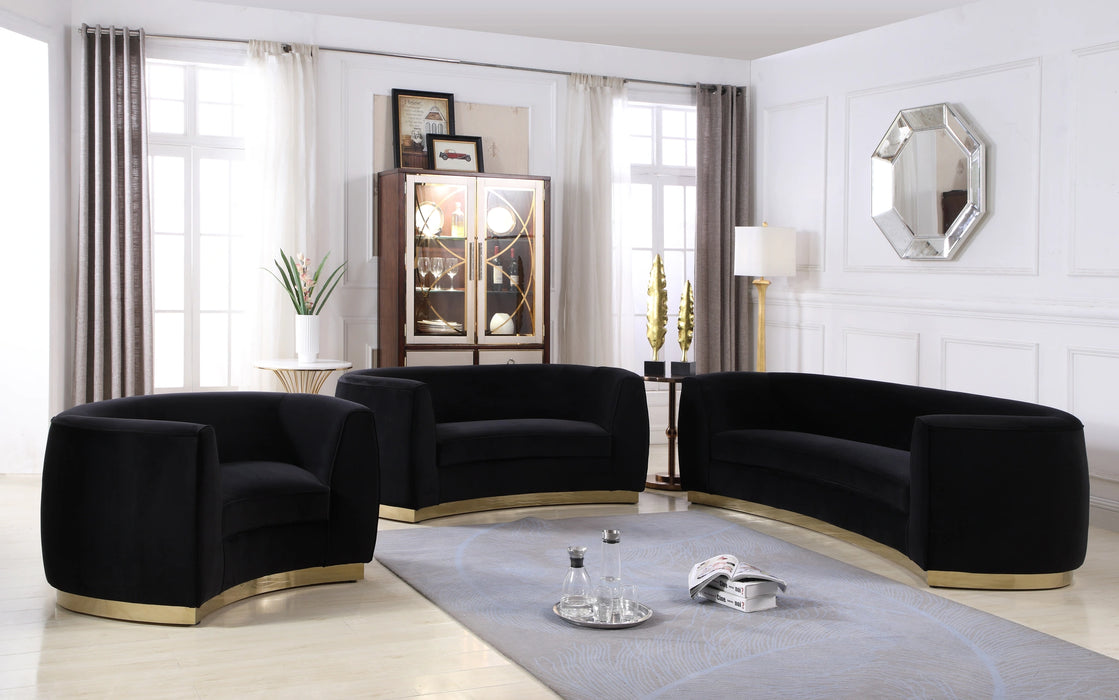 Julian Black Velvet Loveseat