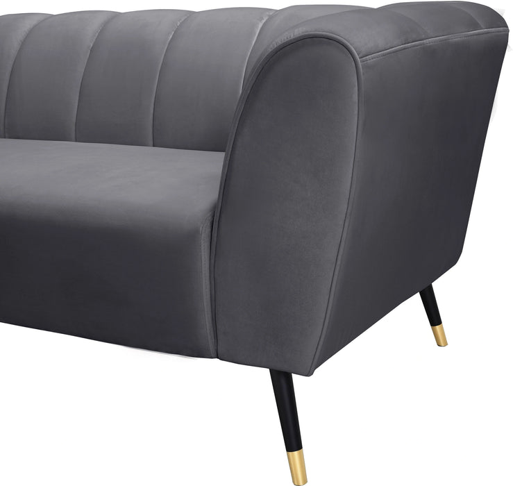 Beaumont Grey Velvet Sofa