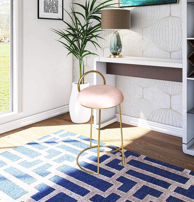 Ring Pink Velvet Counter Stool