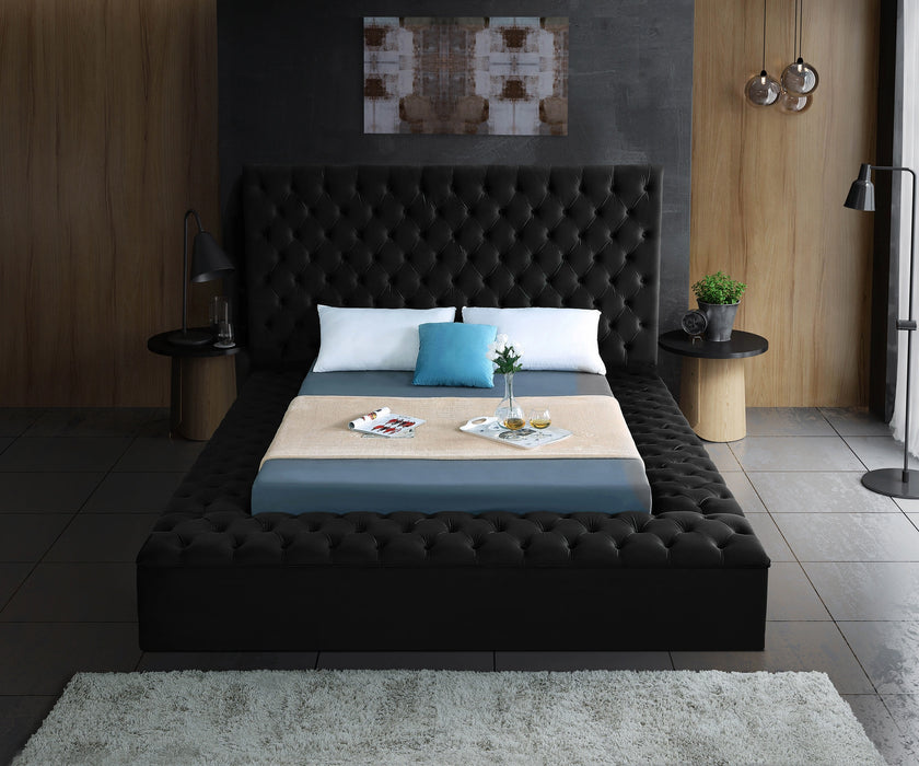 Bliss Black Velvet King Bed (3 Boxes)