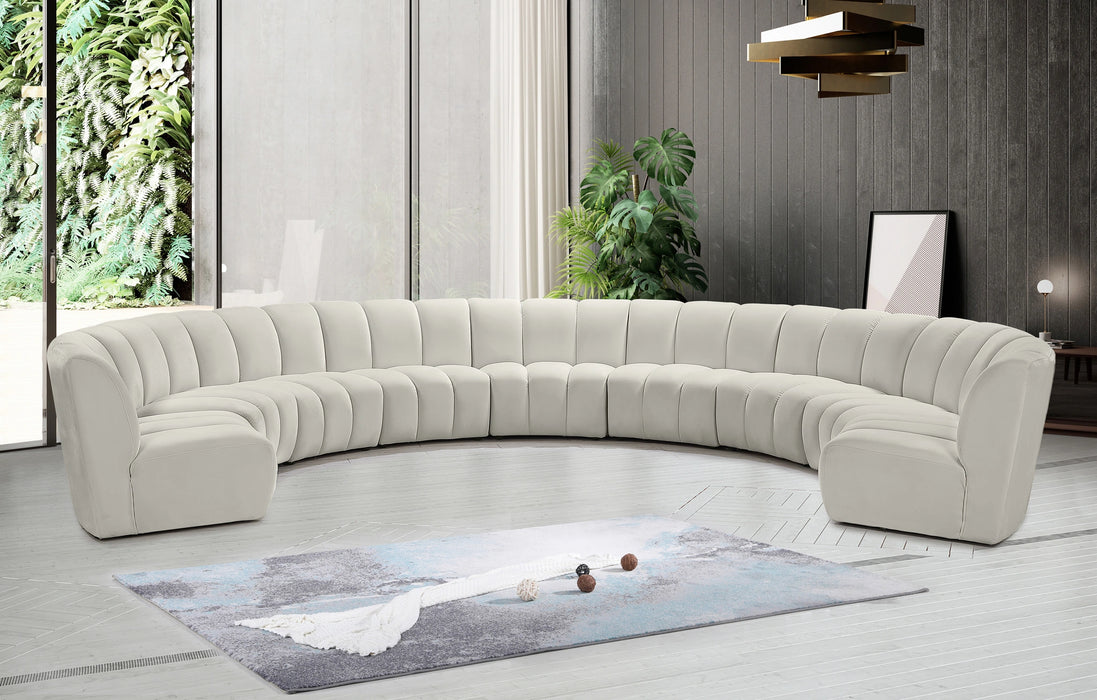 Infinity Cream Velvet 9pc. Modular Sectional