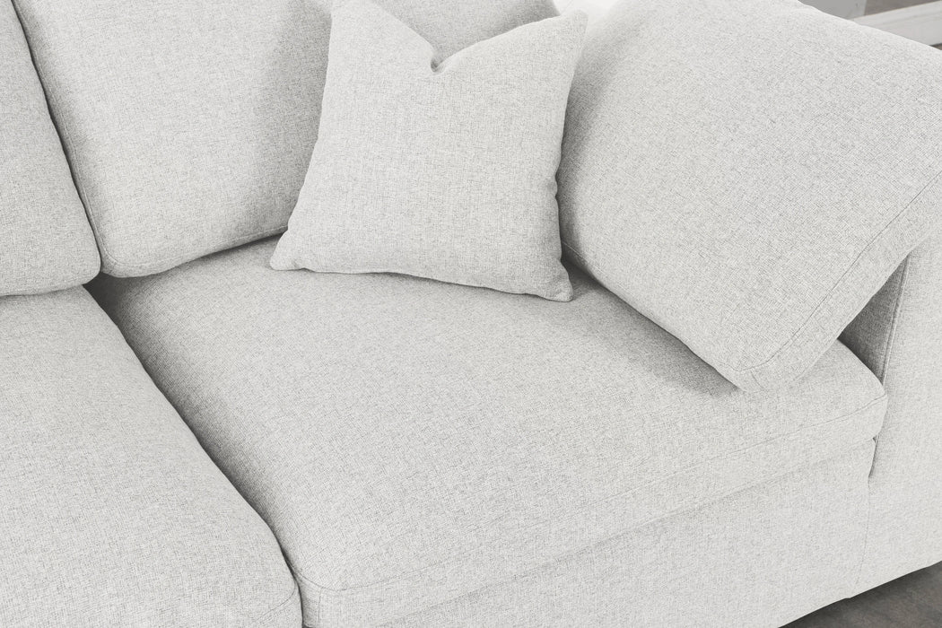 Serene Cream Linen Fabric Deluxe Cloud Modular Sofa
