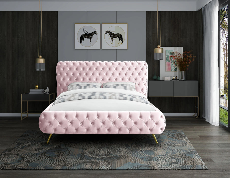 Delano Pink Velvet King Bed