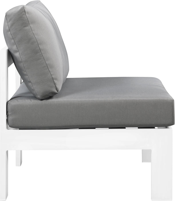 Nizuc Grey Waterproof Fabric Outdoor Patio Aluminum Armless Chair
