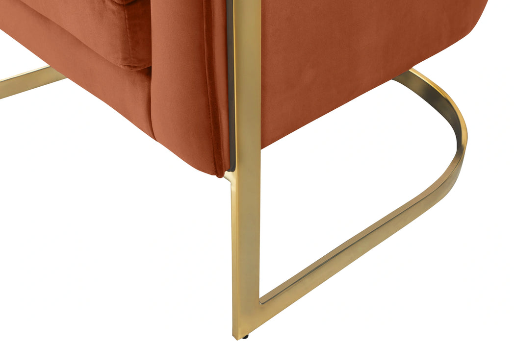 Carter Cognac Velvet Accent Chair