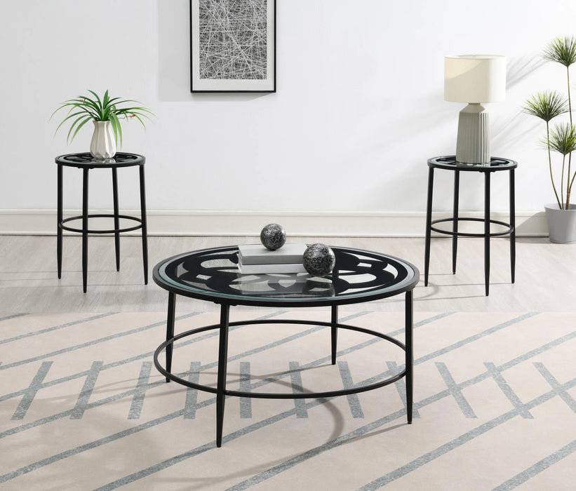 T273 Black Coffee Table-2 End Table