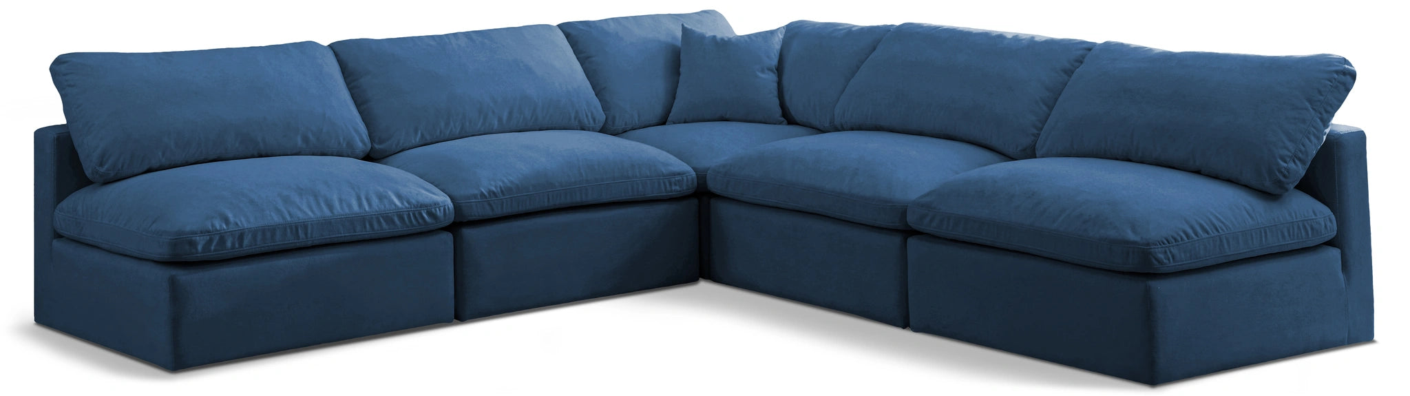 Plush Navy Velvet Standard Cloud Modular Sectional