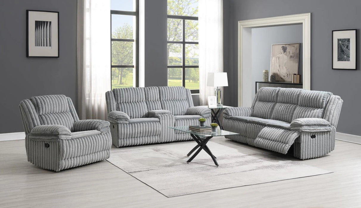 Gray Corduroy Motion Glider Chair
