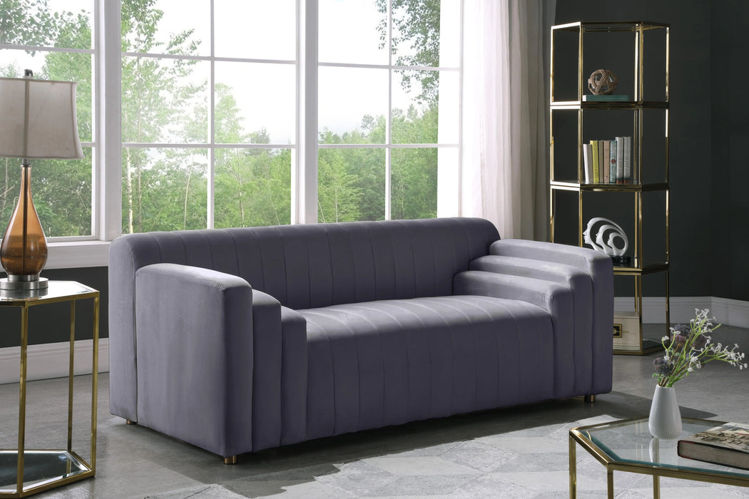 Naya Grey Velvet Loveseat