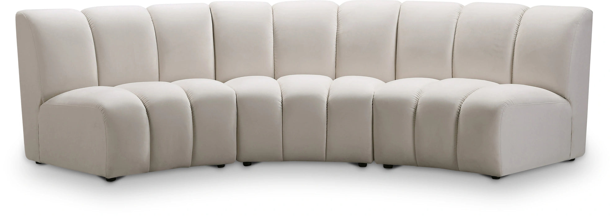 Infinity Cream Velvet 3pc. Modular Sectional