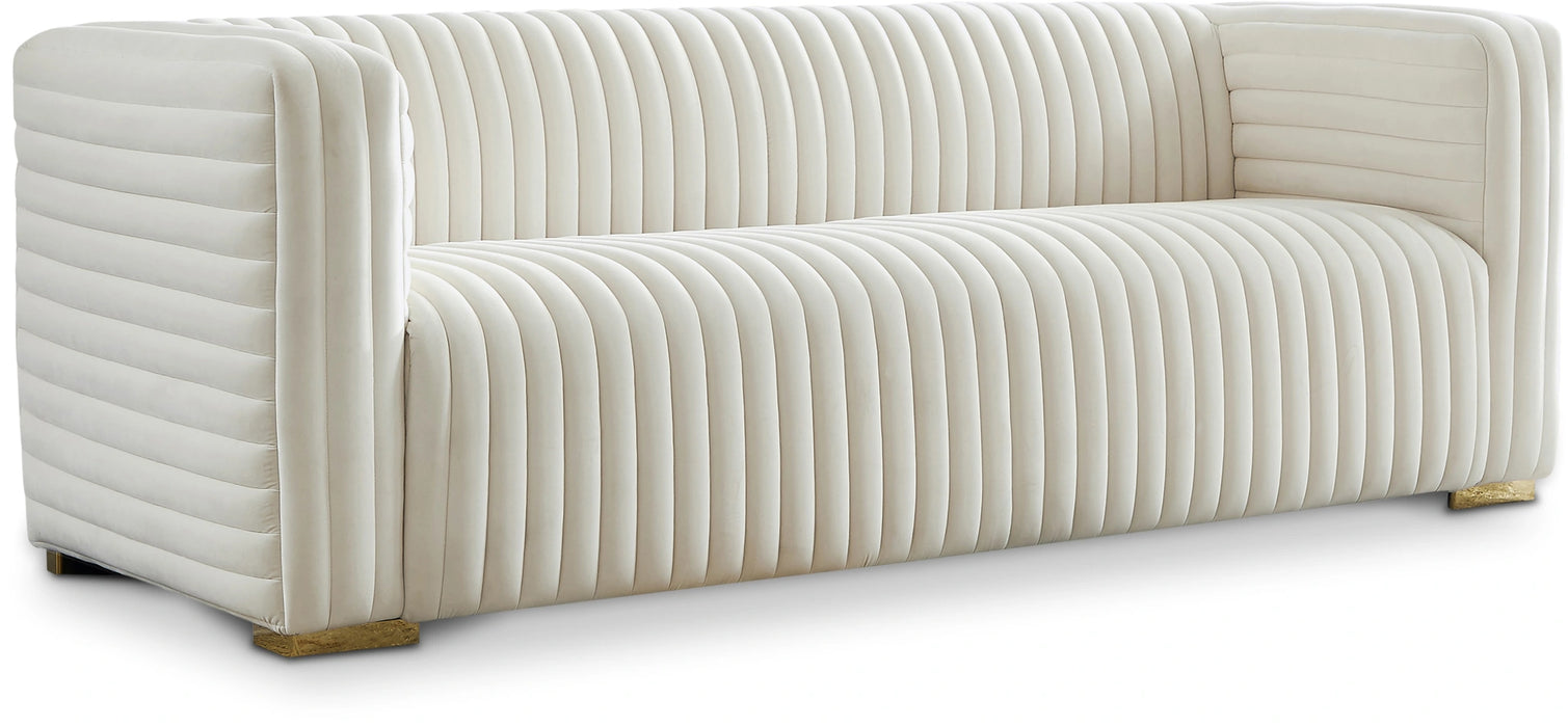 Ravish Cream Velvet Sofa
