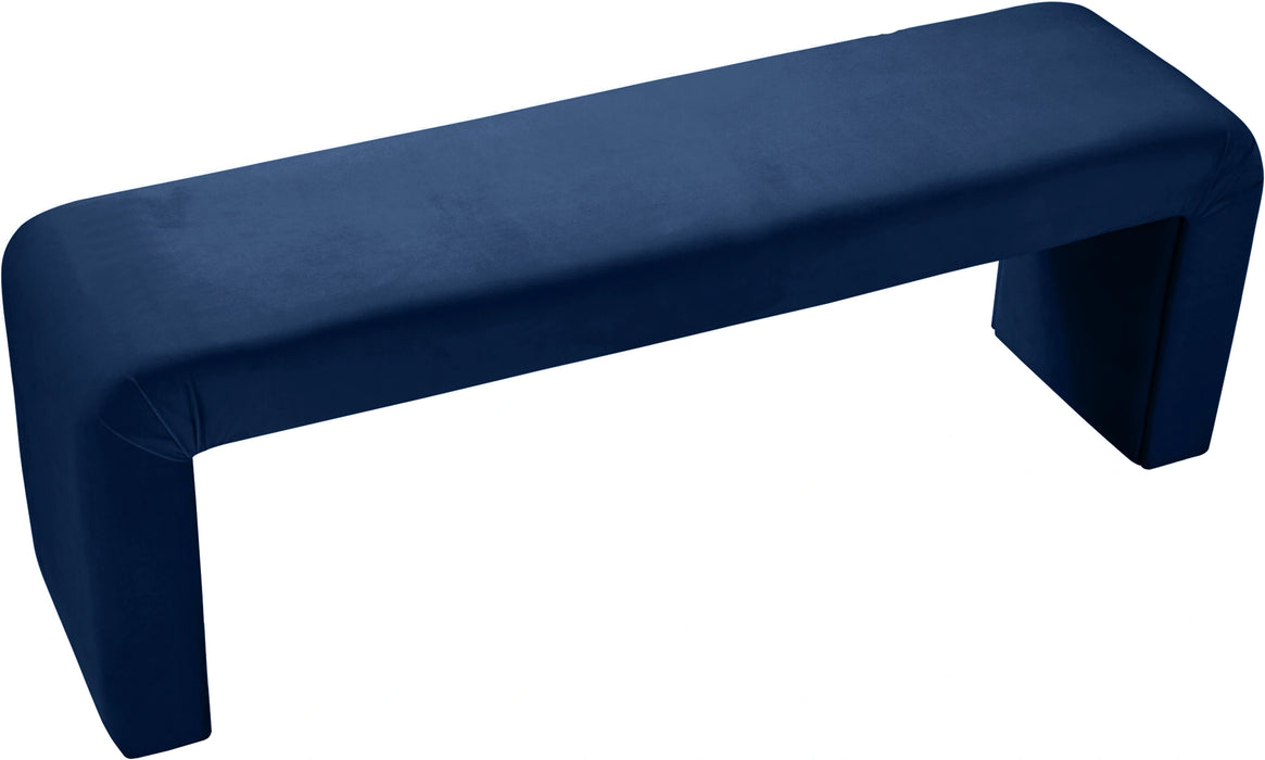 Minimalist Navy Velvet Bench