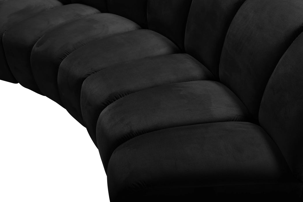 Infinity Black Velvet 11pc. Modular Sectional