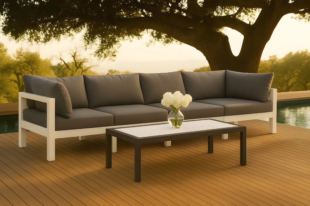 Nizuc White manufactured wood Outdoor Patio Aluminum Coffee Table