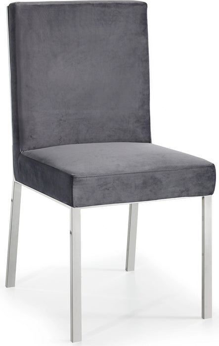 Opal Grey Velvet Dining Chair