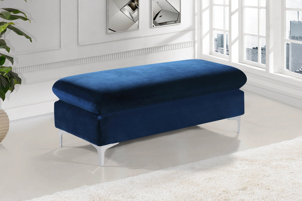 Naomi Navy Velvet Ottoman
