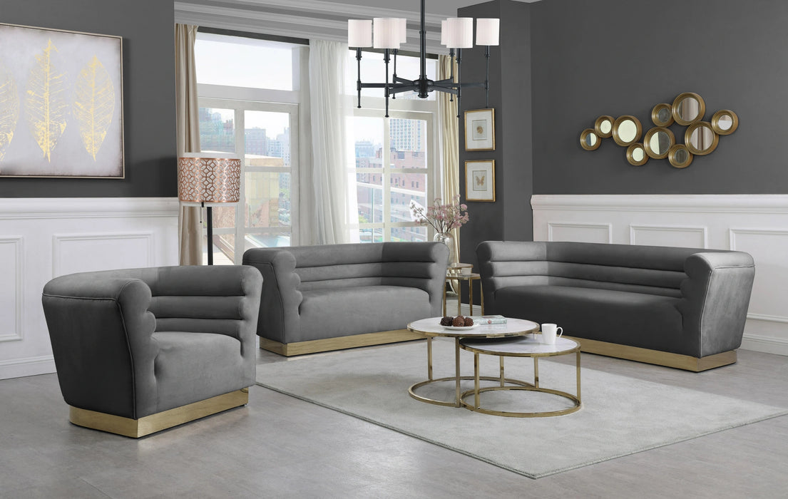 Bellini Grey Velvet Chair