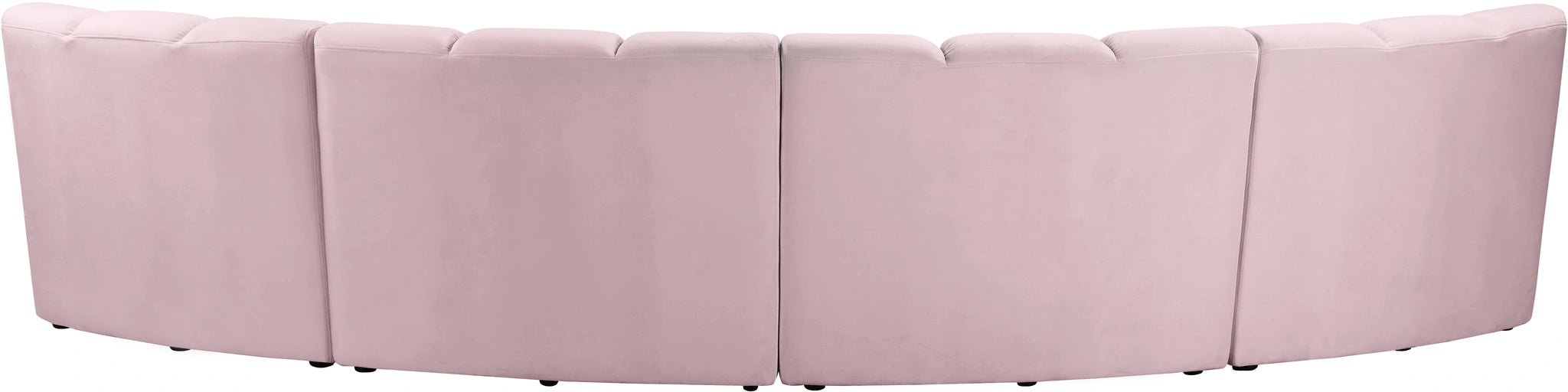 Infinity Pink Velvet 4pc. Modular Sectional